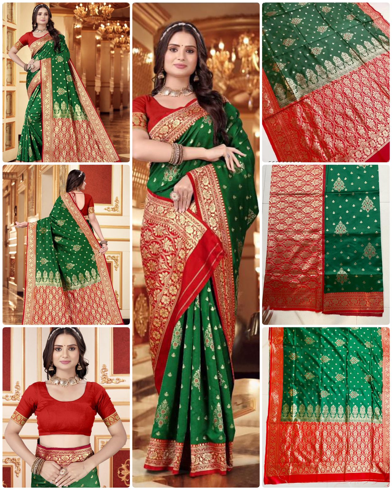 Aab Eiris Green Soft Lichi Silk Sarees Suppliers In India